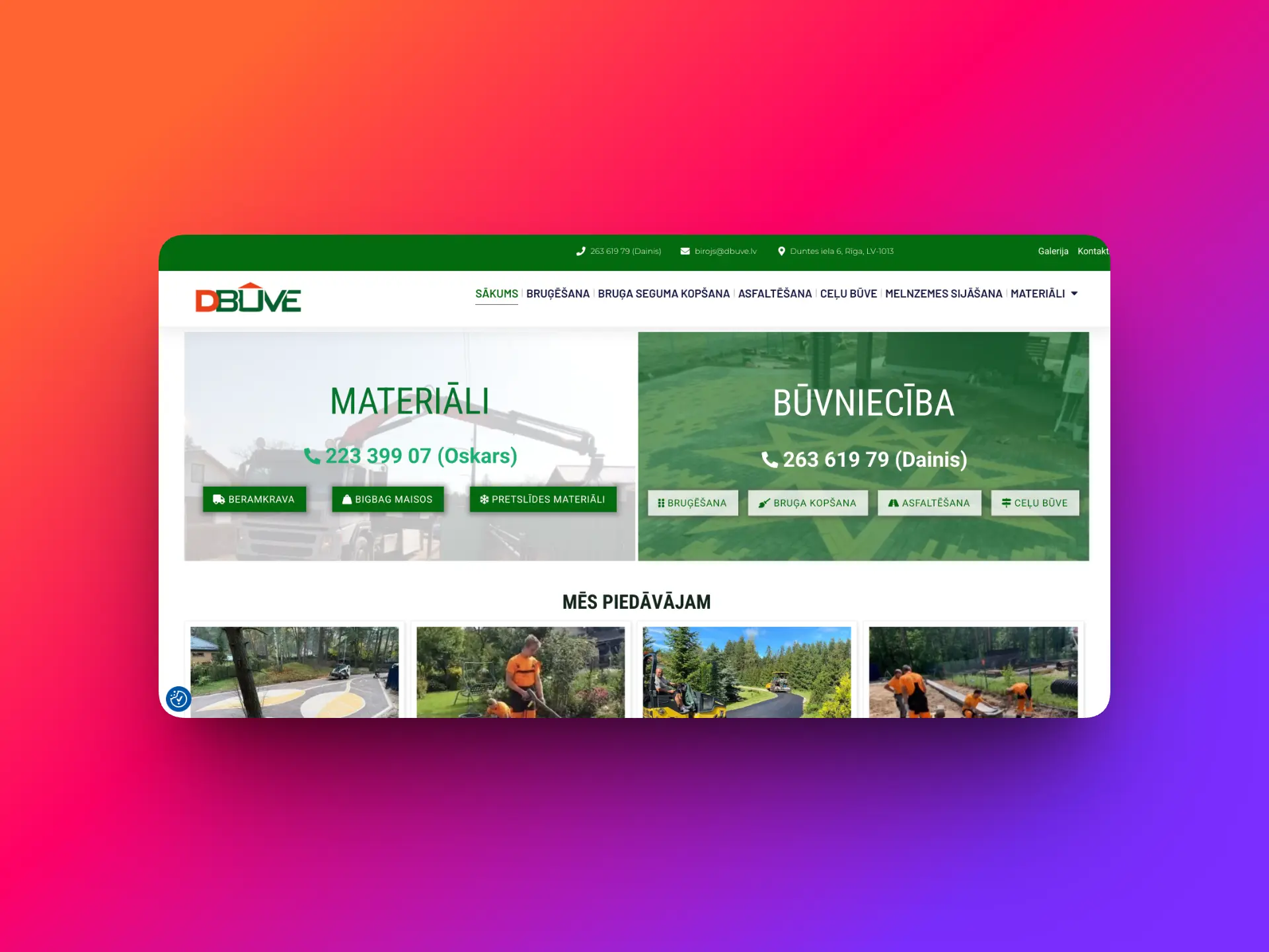 DBuve.lv — construction company website